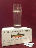 Hand Painted Anglers Pint Glass Rainbow Trout by Karen Talbot Hand Signed #5/50