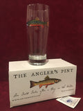 Hand Painted Anglers Pint Glass Brook Trout by Karen Talbot Hand Signed #18/50