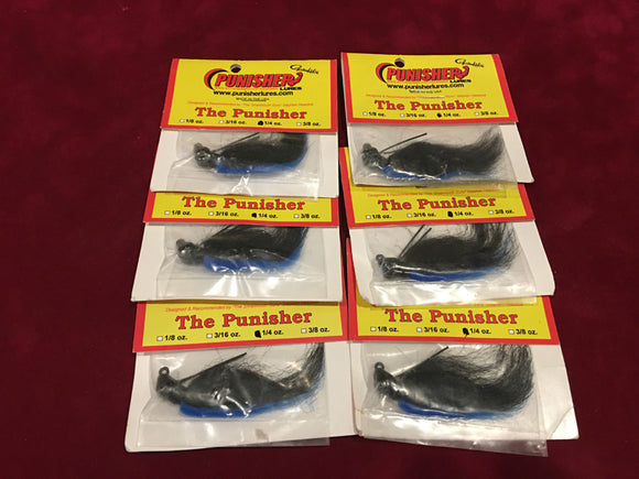 Punisher Hair Jigs Gamakatsu Hooks 1/4 oz. (6 Total)