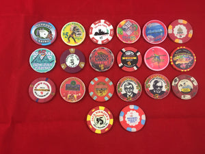 $5 Casino Chip Collection (20 Different) Used Condition