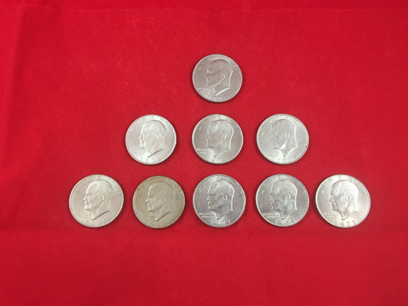 Eisenhower Dollar (Mixed Dates) - Lot of 9 Used Condition