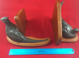 Vintage Cast Bookends on Wood Bases (Image One) (Used Cndition)